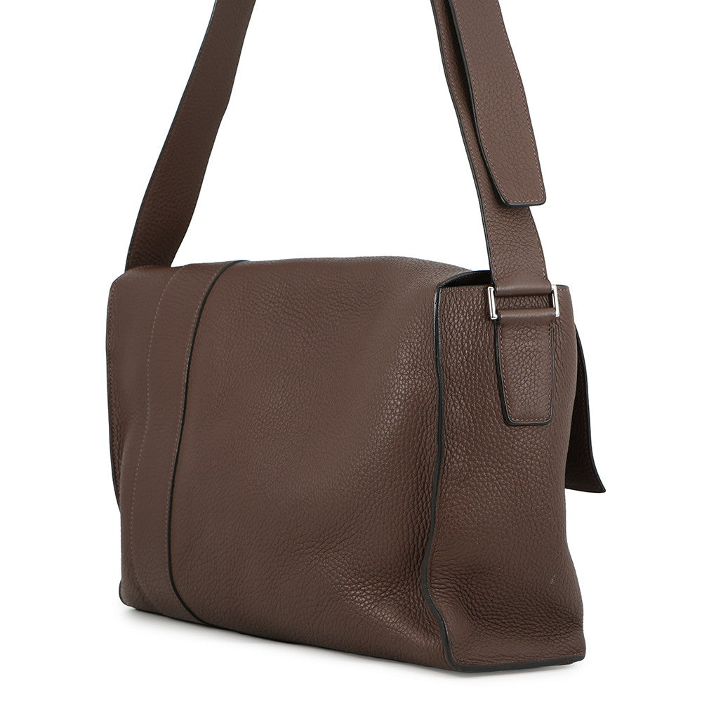 HERMES Sack Alfred Taupe Grey Taurillon Clemence Size 35