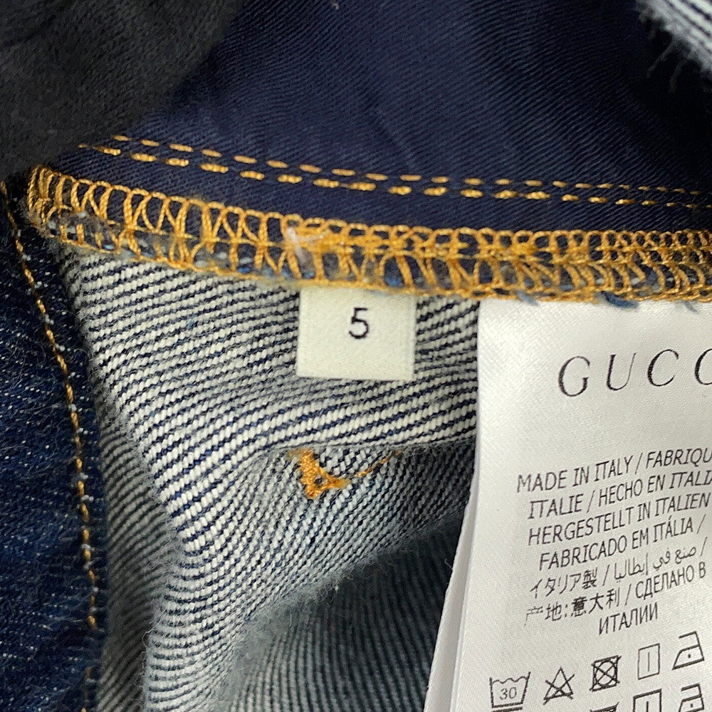 GUCCI Children's HORAMA Patch Denim Pants Size 5 Navy622858 XDBAN Denim