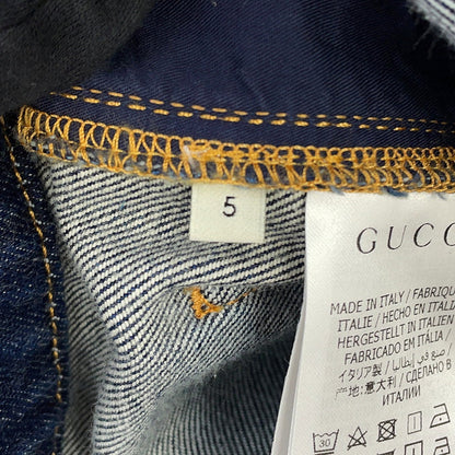 GUCCI Children's HORAMA Patch Denim Pants Size 5 Navy622858 XDBAN Denim