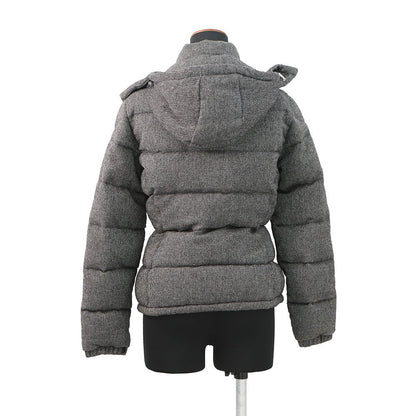 MONCLER Tweed Down Jacket Black/Gray Wool 100%