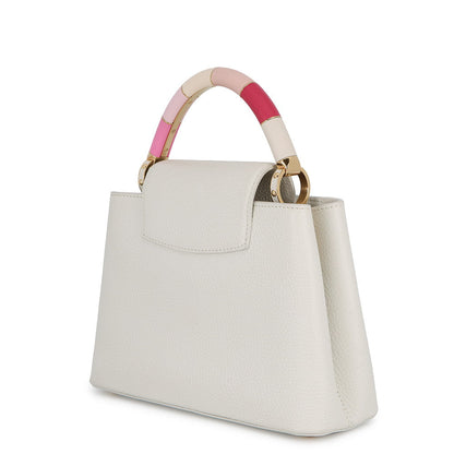 LOUIS VUITTON Capucines White/PinkM21646 Taurillon Leather Size BB