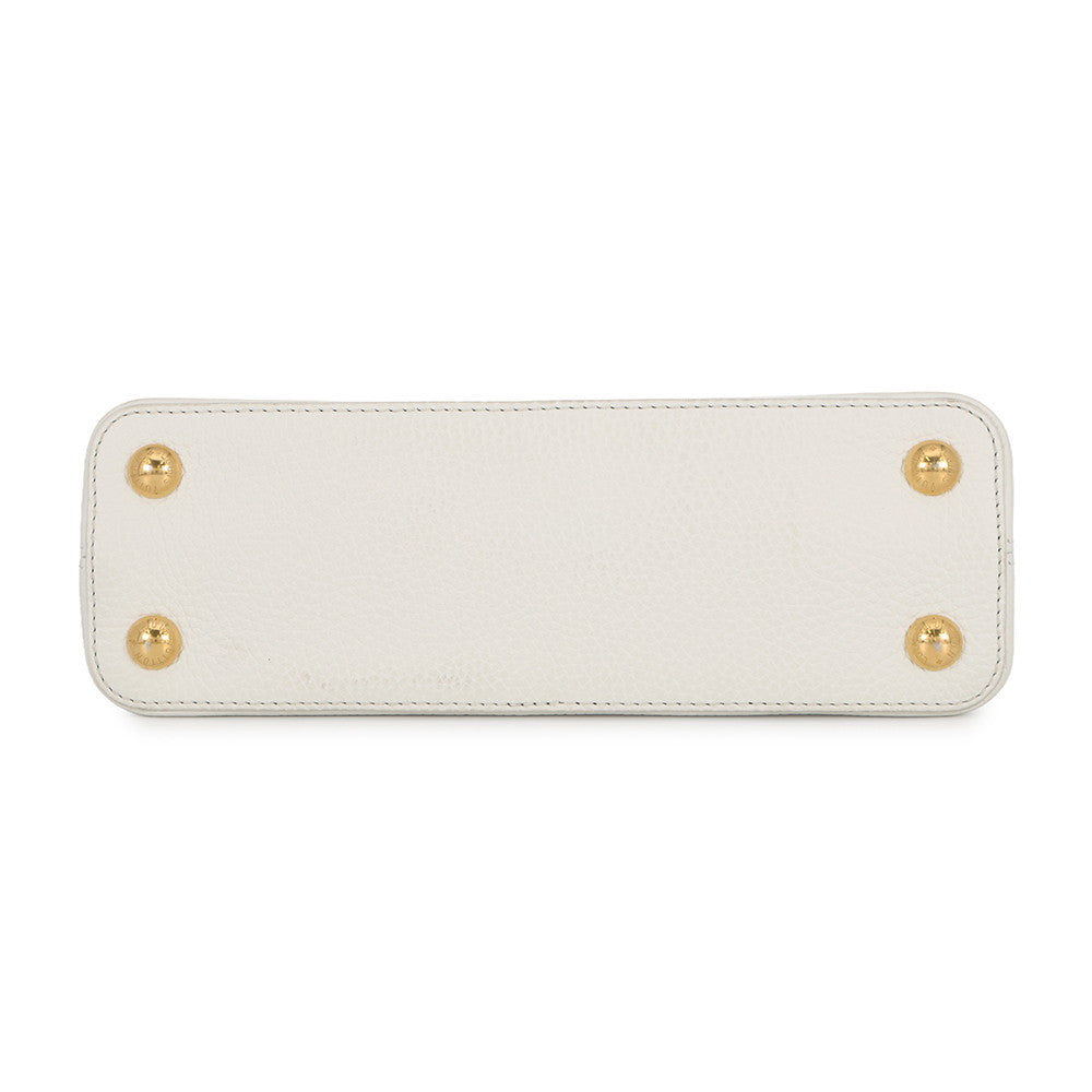 LOUIS VUITTON Capucines White/PinkM21646 Taurillon Leather Size BB