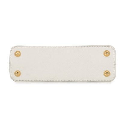 LOUIS VUITTON Capucines White/PinkM21646 Taurillon Leather Size BB