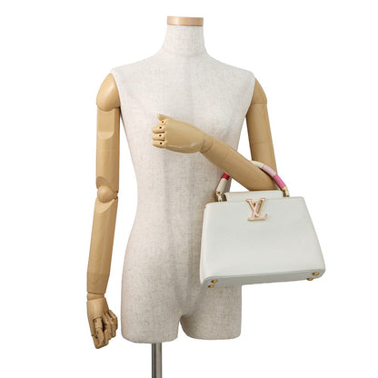 LOUIS VUITTON Capucines White/PinkM21646 Taurillon Leather Size BB