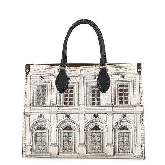 LOUIS VUITTON Onthego LV × Fornasetti Brown/WhiteM59264 Monogram Size MM