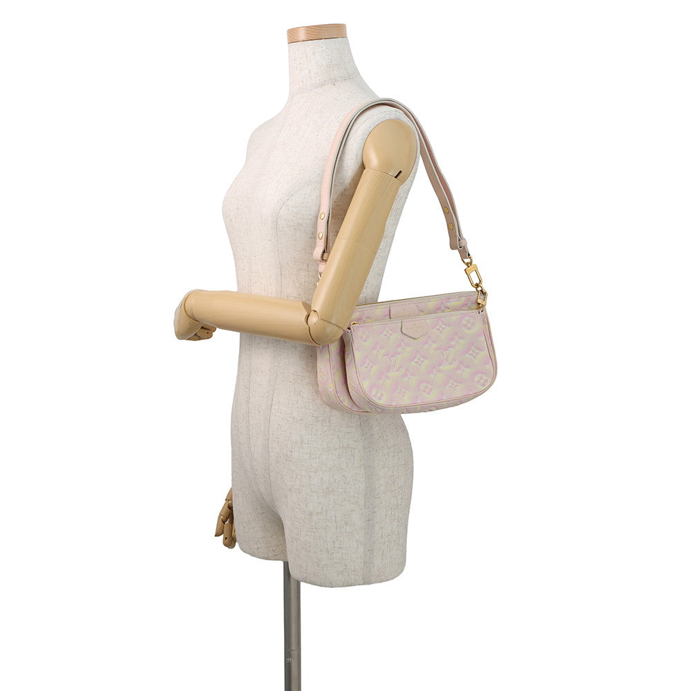 LOUIS VUITTON Murty Pochette Accessoires Pink/YellowM46093 Monogram Empreinte Leather