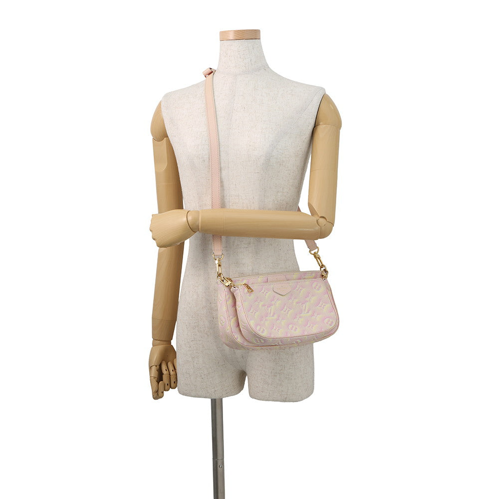 LOUIS VUITTON Murty Pochette Accessoires Pink/YellowM46093 Monogram Empreinte Leather