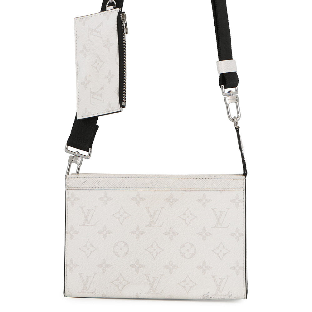 LOUIS VUITTON Gaston Wearable Wallet Taigarama Optical WhiteM30935 Monogram Taiga Leather