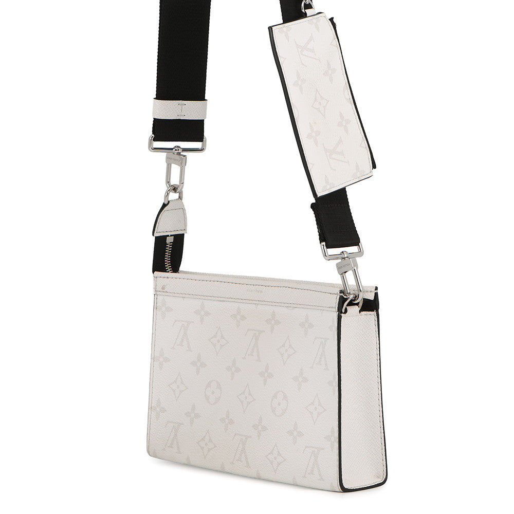 LOUIS VUITTON Gaston Wearable Wallet Taigarama Optical WhiteM30935 Monogram Taiga Leather