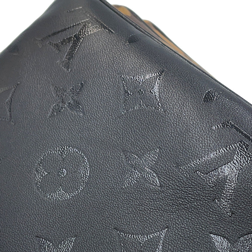LOUIS VUITTON Pochette・LV3 Noir/BrownM45412 Monogram Monogram Reverse Canvas Lambskin