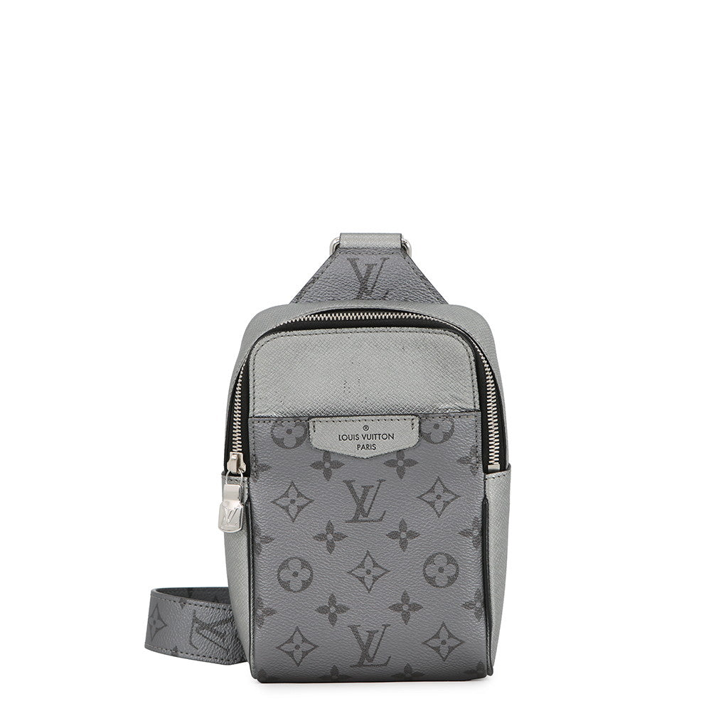 LOUIS VUITTON Outdoor sling bag SilverM30833 Monogram Taigarama