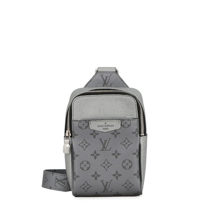 LOUIS VUITTON Outdoor sling bag SilverM30833 Monogram Taigarama