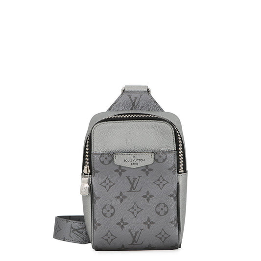 LOUIS VUITTON Outdoor sling bag SilverM30833 Monogram Taigarama