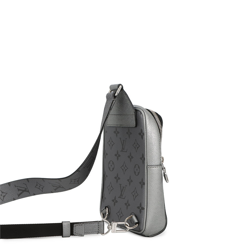 LOUIS VUITTON Outdoor sling bag SilverM30833 Monogram Taigarama