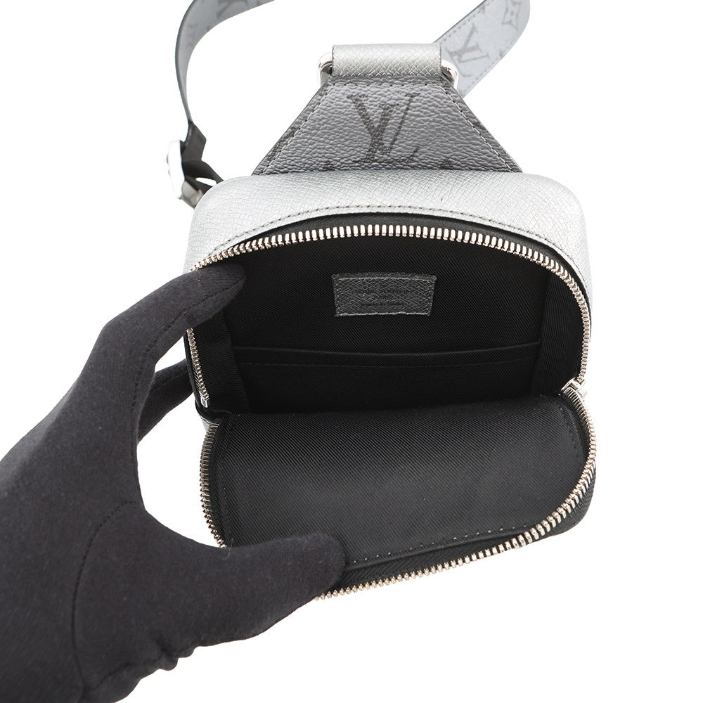 LOUIS VUITTON Outdoor sling bag SilverM30833 Monogram Taigarama