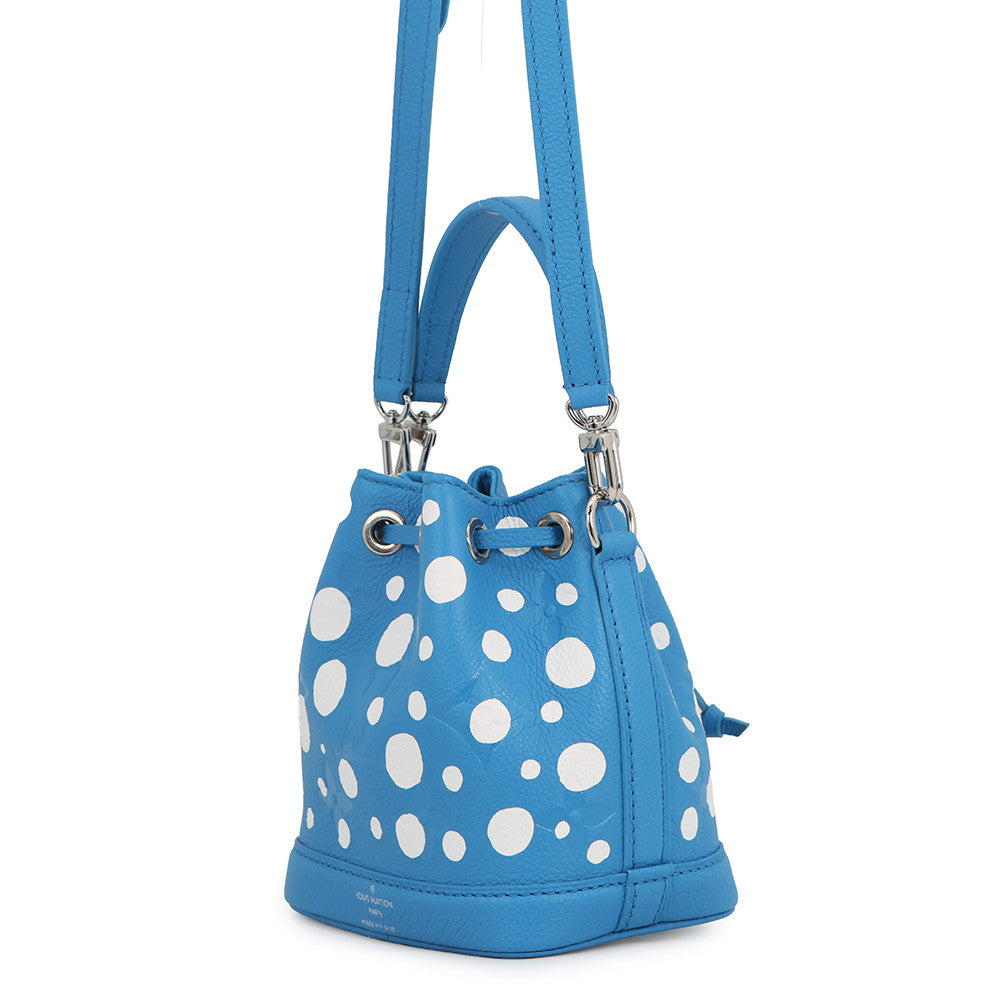 LOUIS VUITTON LV × YK Nano Noe Blue/WhiteM81985 Monogram Empreinte Leather Infinity Dot