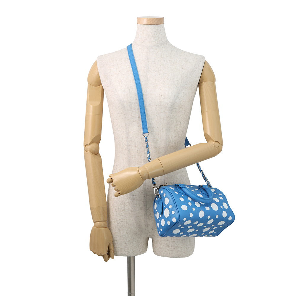 LOUIS VUITTON LVxYK Speedy Bandouliere Blue/WhiteM46425 Monogram Empreinte Leather Infinity Dot Size 20