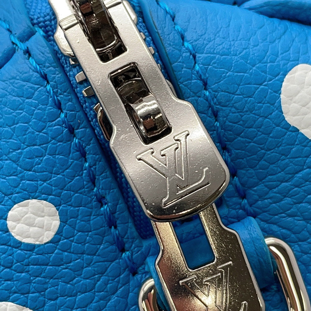 LOUIS VUITTON LVxYK Speedy Bandouliere Blue/WhiteM46425 Monogram Empreinte Leather Infinity Dot Size 20