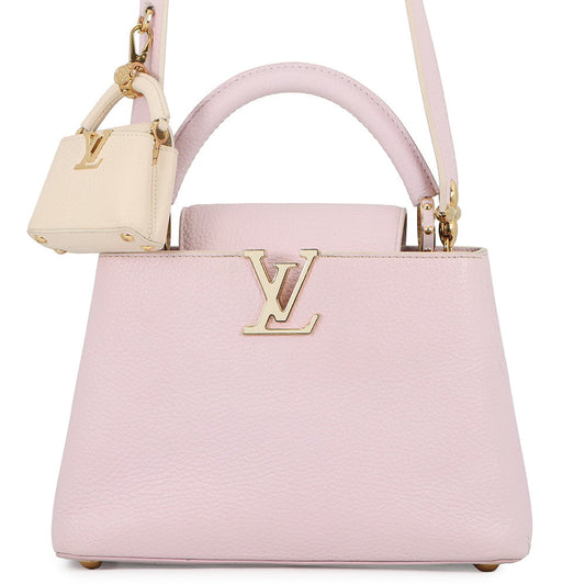 LOUIS VUITTON Capucines Guimauve/Powder WhiteM24120 Taurillon Leather Size BB