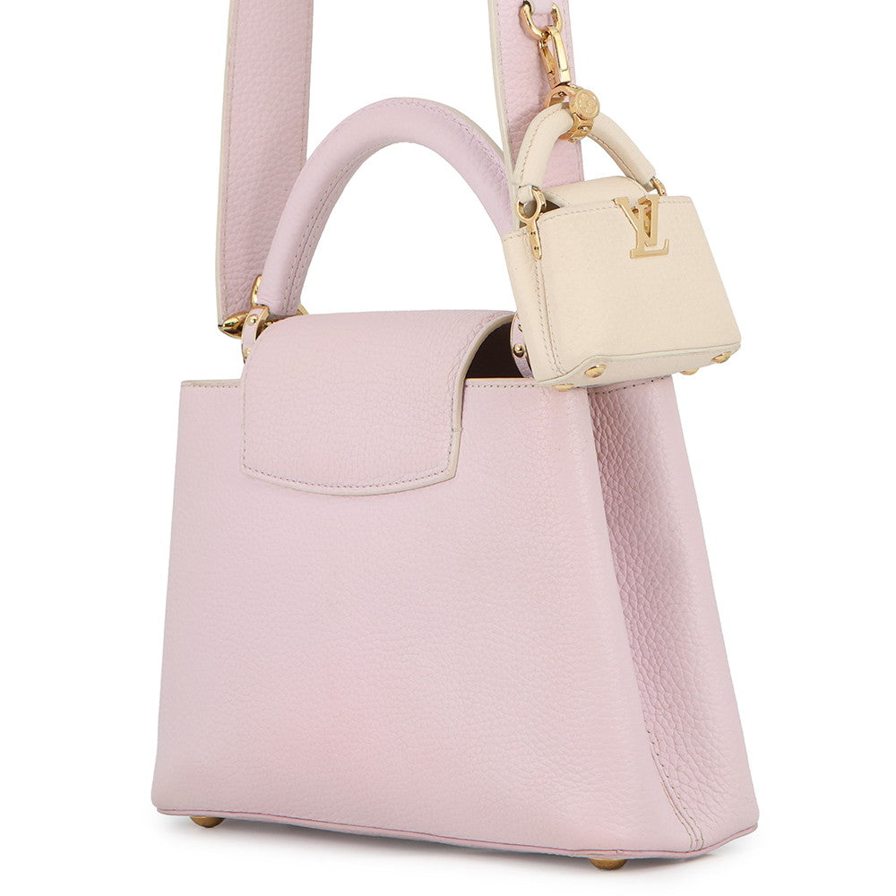 LOUIS VUITTON Capucines Guimauve/Powder WhiteM24120 Taurillon Leather Size BB