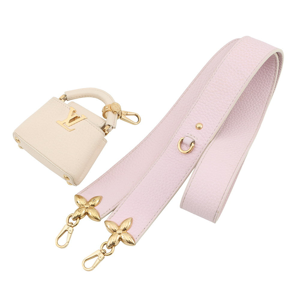 LOUIS VUITTON Capucines Guimauve/Powder WhiteM24120 Taurillon Leather Size BB