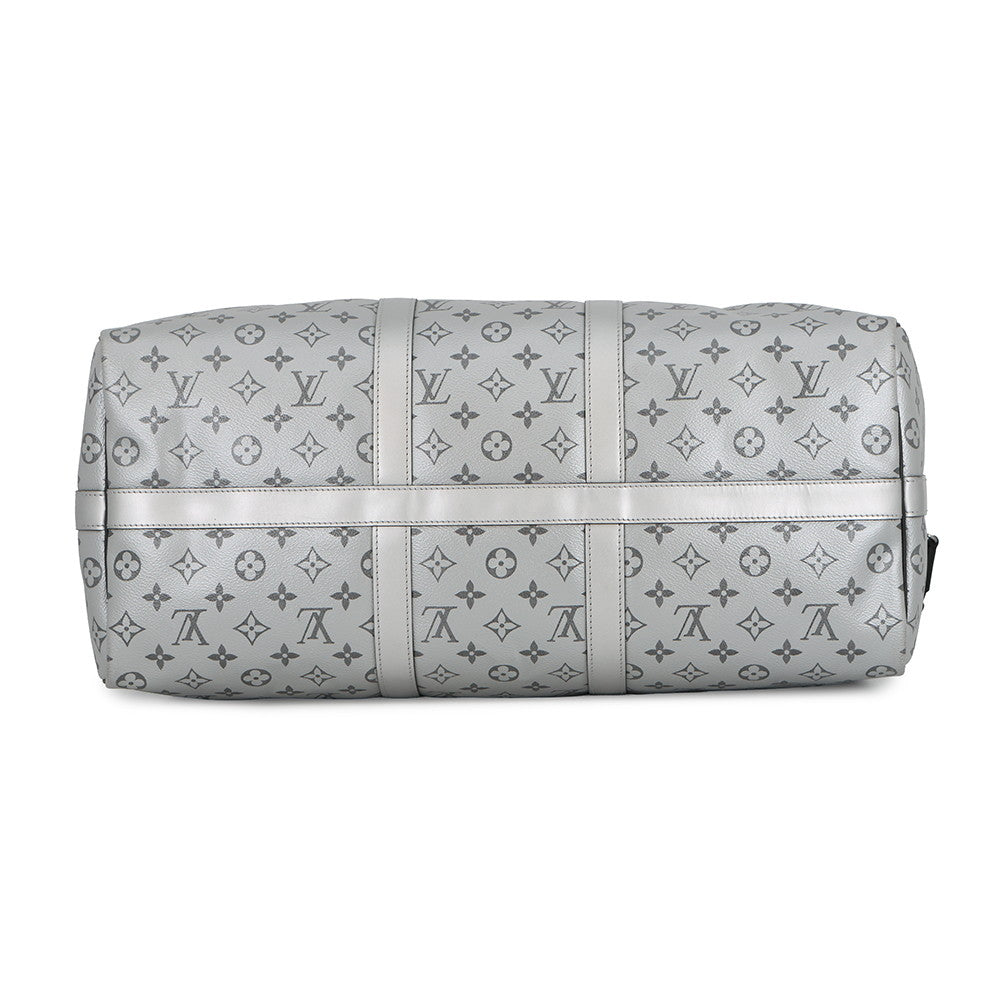 LOUIS VUITTON Keepall Bandouliere Noir/SilverM43817 Monogram Eclipse Split Size 50