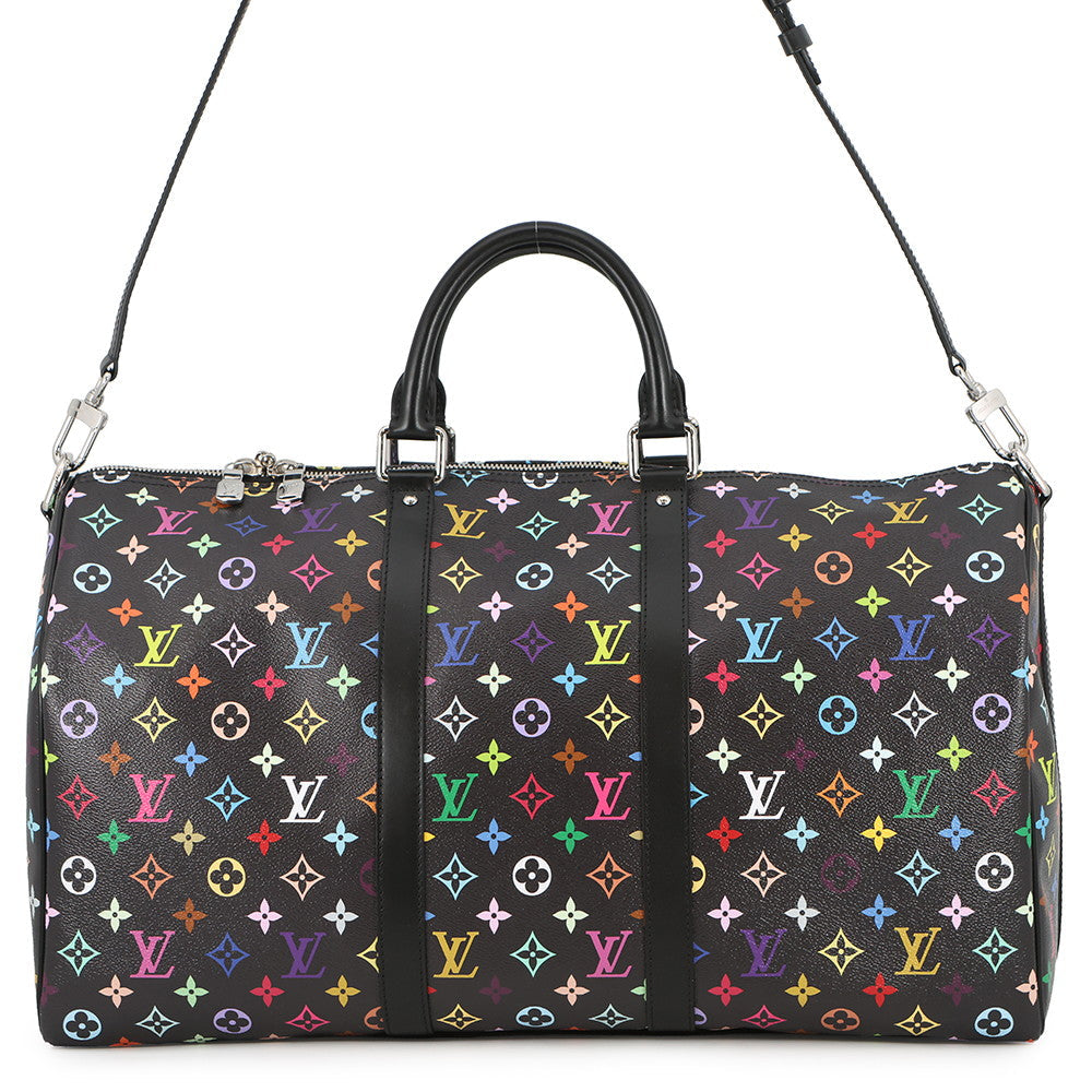 LOUIS VUITTON LV x TM Keepall Bandouliere BlackM13745 Monogram・Multicolor Takashi Murakami Size 50