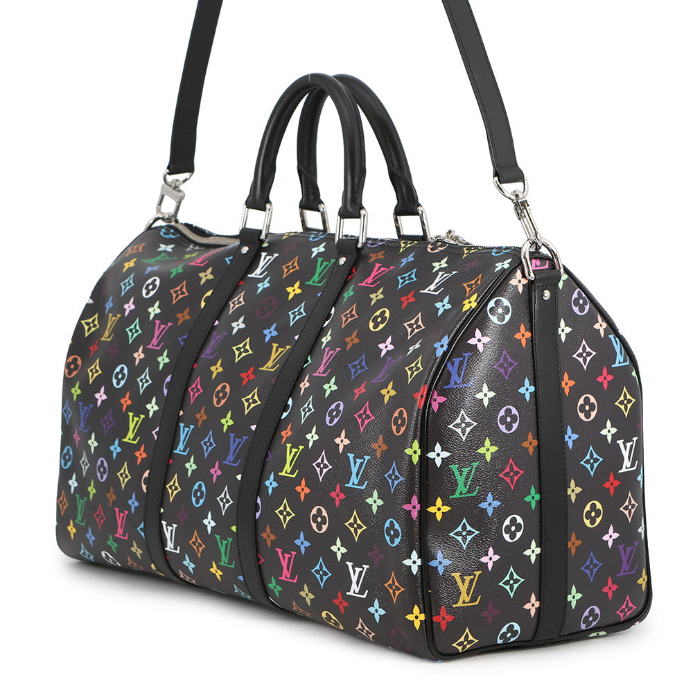 LOUIS VUITTON LV x TM Keepall Bandouliere BlackM13745 Monogram・Multicolor Takashi Murakami Size 50