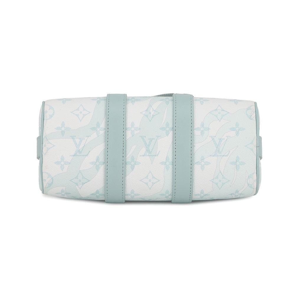 LOUIS VUITTON Keepall Bandouliere Light BlueM22527 Monogram Aqua Garden Size 25