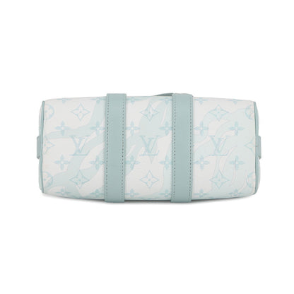 LOUIS VUITTON Keepall Bandouliere Light BlueM22527 Monogram Aqua Garden Size 25