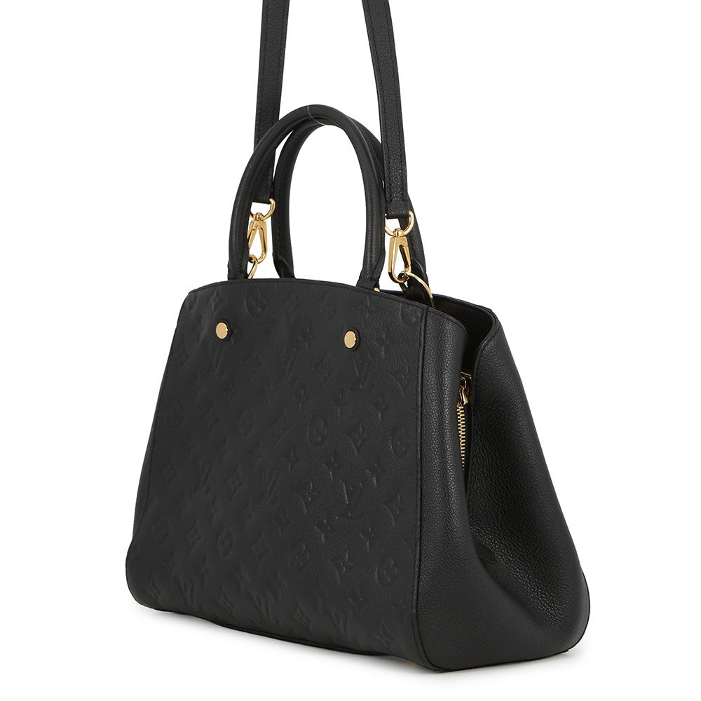 LOUIS VUITTON Montaigne NoirM41048 Monogram Empreinte Leather Size MM