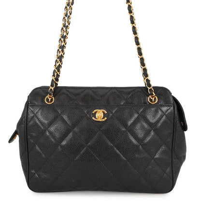 CHANEL Matelasse ChainShoulder Bag Black Caviar Leather