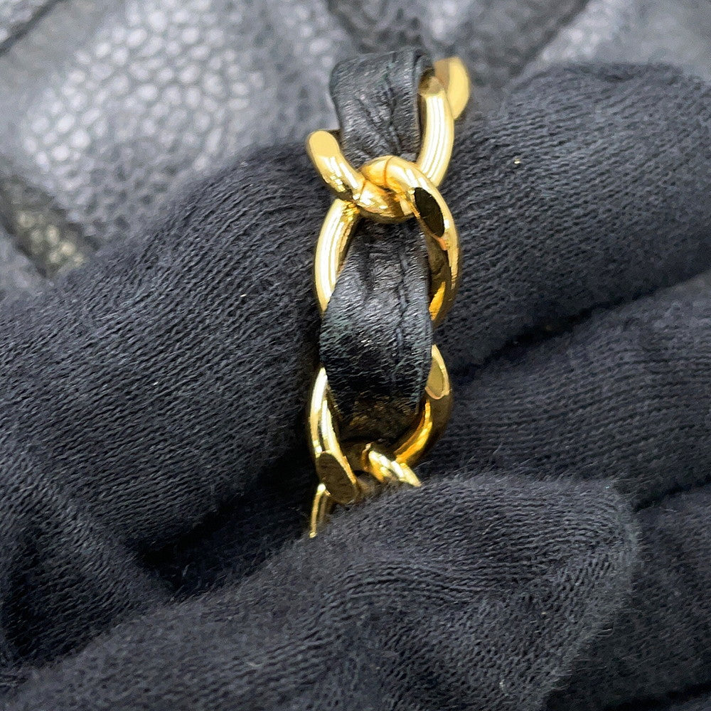 CHANEL Matelasse ChainShoulder Bag Black Caviar Leather