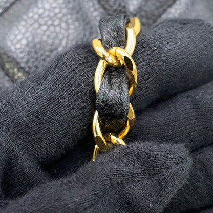 CHANEL Matelasse ChainShoulder Bag Black Caviar Leather