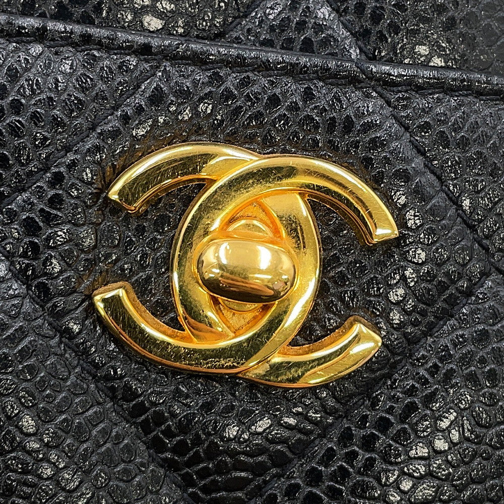 CHANEL Matelasse ChainShoulder Bag Black Caviar Leather
