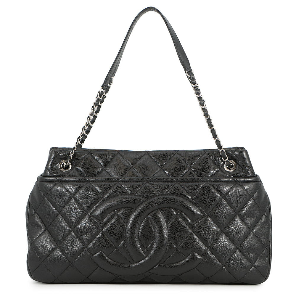 CHANEL CC Logo Matelasse ChainTote Bag BlackA67292 Caviar Leather