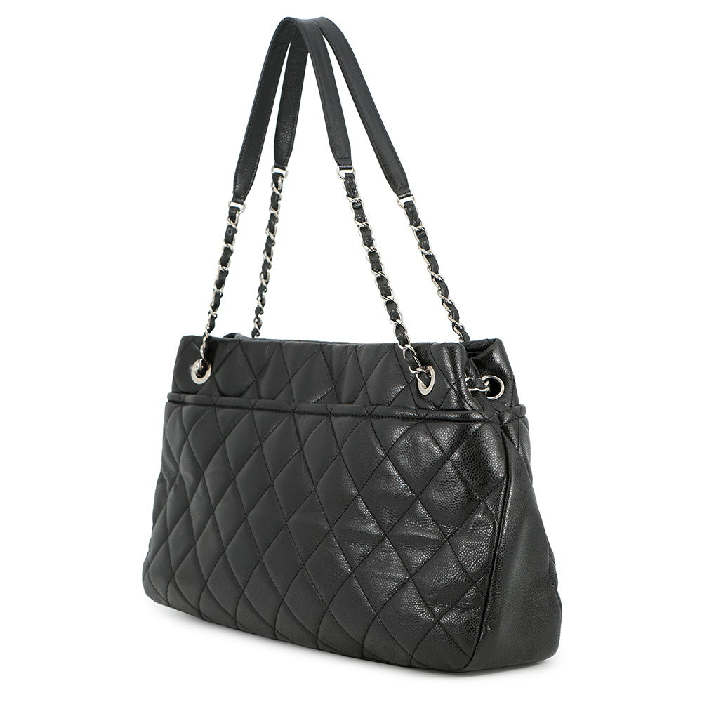 CHANEL CC Logo Matelasse ChainTote Bag BlackA67292 Caviar Leather