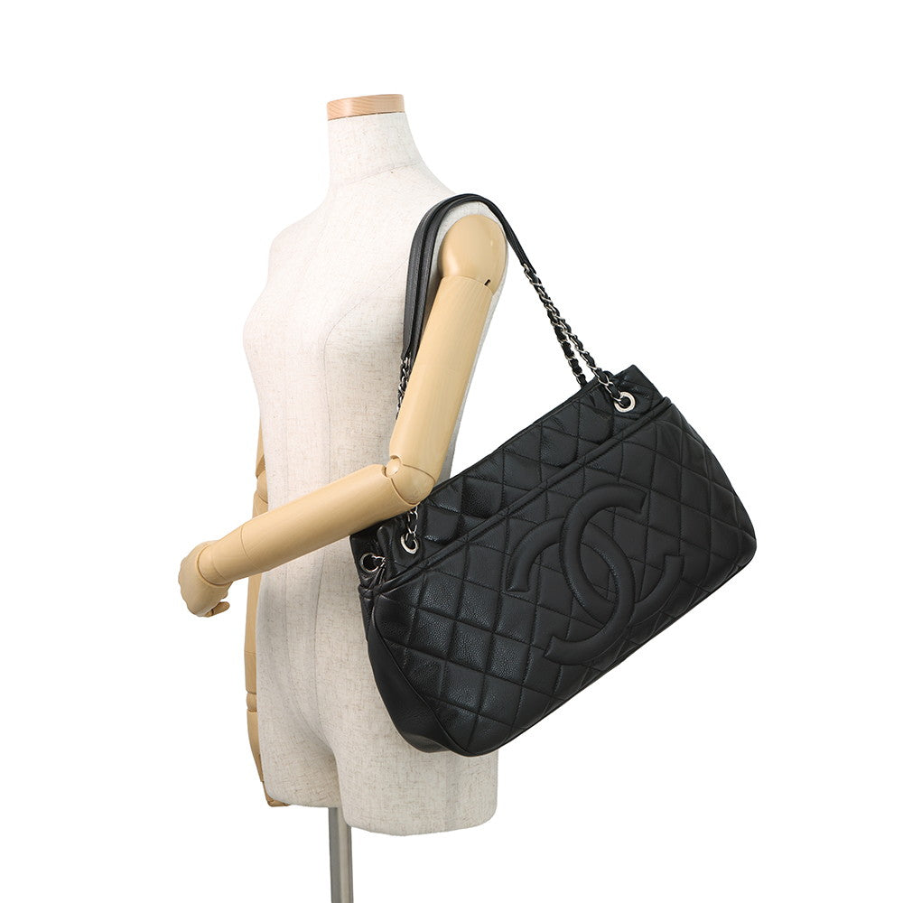 CHANEL CC Logo Matelasse ChainTote Bag BlackA67292 Caviar Leather
