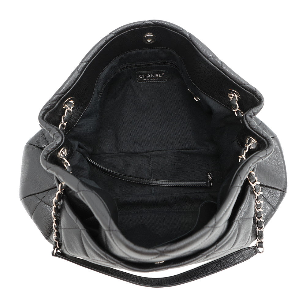 CHANEL CC Logo Matelasse ChainTote Bag BlackA67292 Caviar Leather