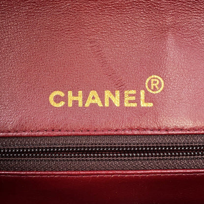 CHANEL Matelasse W Flap ChainShoulder Bag Black Lambskin Size 25
