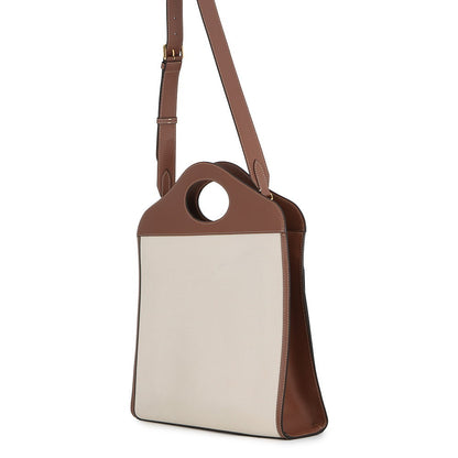 BURBERRY Pocket Bag 2WAY Bag Natural/Malt Brown8039362 Canvas Leather Size Medium
