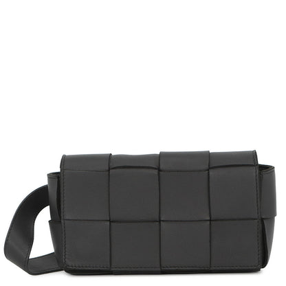 Bottega Veneta Maxi INTRECCIATO Cassette Belt Bag Black668572VMAY18425 Leather