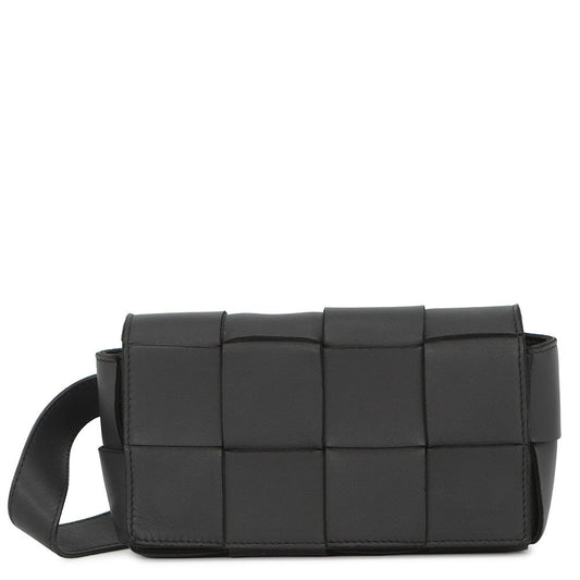 Bottega Veneta Maxi INTRECCIATO Cassette Belt Bag Black668572VMAY18425 Leather