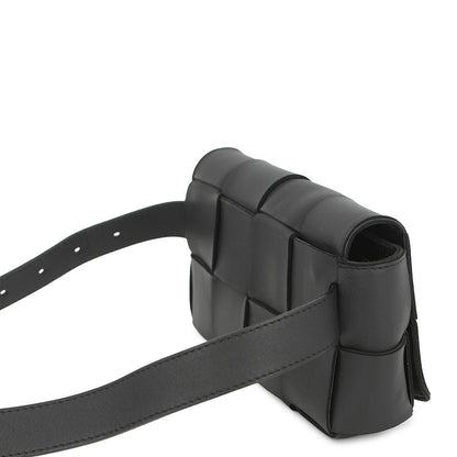 Bottega Veneta Maxi INTRECCIATO Cassette Belt Bag Black668572VMAY18425 Leather