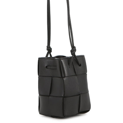 Bottega Veneta INTRECCIATO Cassette Bucket Bag Black680217VCQC48425 Lambskin Size Mini