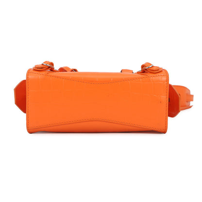 BALENCIAGA neoclassic city Orange638527 Croco embossed leather Size Nano