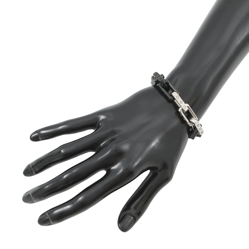 LOUIS VUITTON Bracelet・Monogram Chain Size L Silver/BlackM00687 Metal