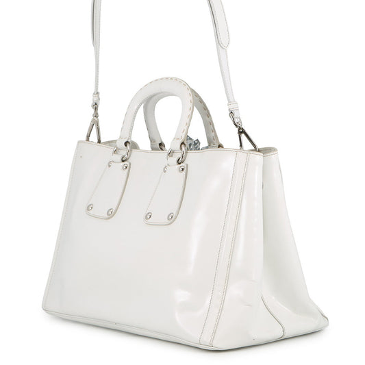 PRADA Crystal 2WAYBag White Leather