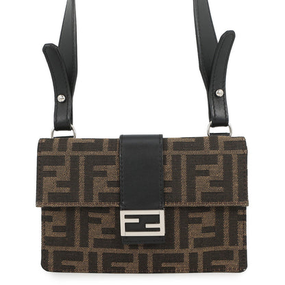 FENDI Mars Pio Baguette Bag Brown7M0295A9ZLF0L3T Canvas Leather