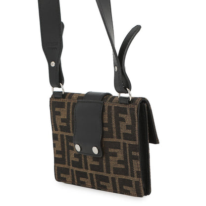FENDI Mars Pio Baguette Bag Brown7M0295A9ZLF0L3T Canvas Leather